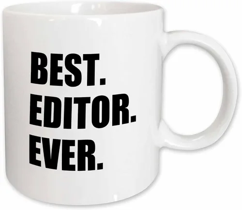 Vista 9 de 3dRose mug_179777_4 Best Editor Ever - divertido regalo de orgullo de trabajo para el mejor trabajo de edición del mundo, taza negra de dos tonos