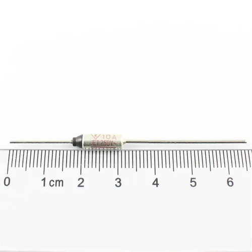 Vista 2 de Fusible Térmico SFH124E 128C 128 Celsius Grado TF Cutoff 10A 250V SF Temperatura Axial Lead Links