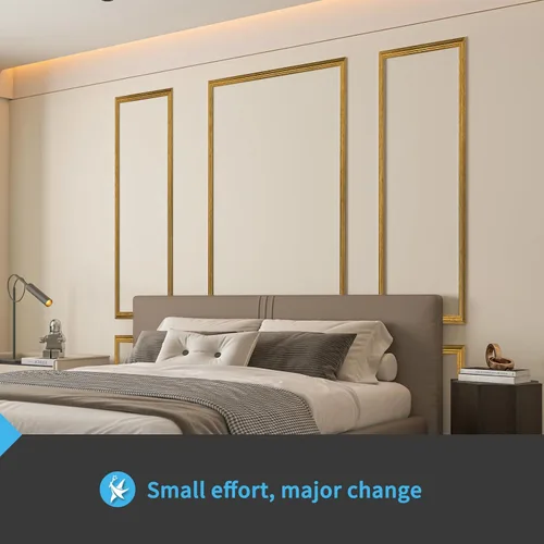 Vista 3 de Art3d - Juego de 6 molduras precortadas para pared, paneles de revestimiento para montar, para interior, sala de estar, dormitorio, se instalan