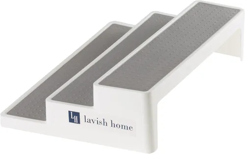 Vista 3 de Lavish Home Estante de 3 niveles para especias - Armario de cocina, encimera y despensa especias y organizador de condimentos