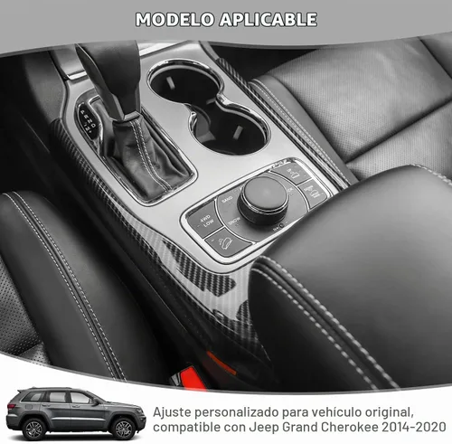 Vista 2 de Jimen Compatible con Jeep Grand Cherokee 2014-2020, Cubierta de Superposición para Cambio de Marchas (Fibra de Carbono)