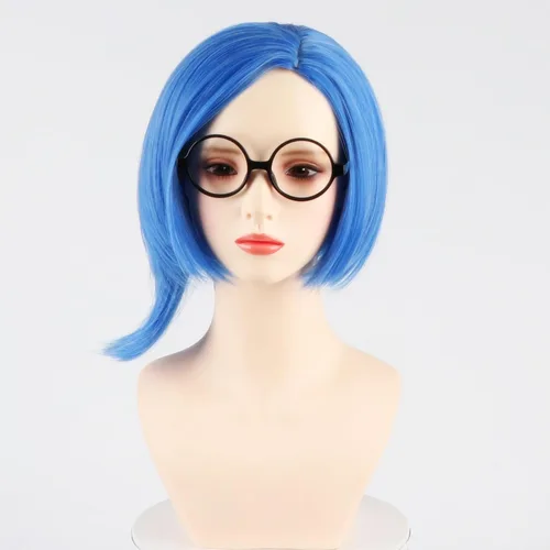 Vista 54 de COSPLAZA Cosplay Pelucas Moda Corto Azul Anime Cabello Elegante Mujer Fiesta Peluca