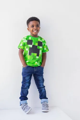 Vista 2 de Minecraft Paquete de 2 camisetas gráficas de manga corta para niños