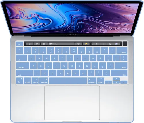 Vista 7 de IBENZER - Carcasa rígida de tacto suave para MacBook Pro de 13 pulgadas con Touch Bar y Touch ID, con funda de teclado y adaptador Type C