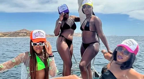 Vista 3 de Funky Junque Gorra de béisbol de malla para mujer, para despedida de soltera