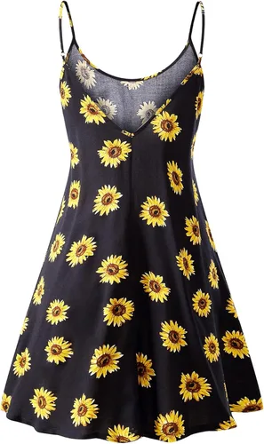 Vista 2 de MSBASIC - Vestido de verano para mujer sin mangas con tiras ajustables