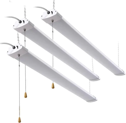 Vista 8 de Paquete de 1 luz LED de tienda de 4 pies, 48 W, luz LED enlazable de tienda para garaje, 3000 K, 4000 K y 5000 K, lámpara de techo integrada