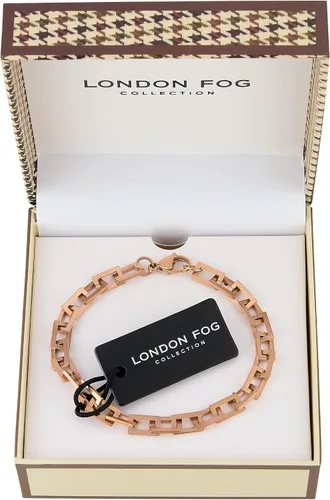 Vista 6 de LONDON FOG Pulsera unisex de oro cuadrado de 8 pulgadas (LF10021)