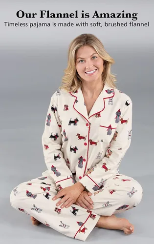 Vista 98 de PajamaGram Conjunto de pijama para mujer – Pijama para mujer, jersey novio, 100% algodón