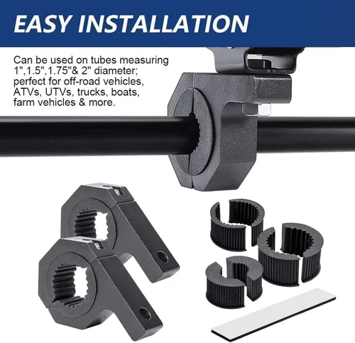 Vista 5 de 4WDKING - Kit de montaje de abrazadera de barra horizontal, 2 unidades, barra de luz LED de 1 pulgada, 1.5 pulgadas, 1.75 pulgadas, 2 pulgadas