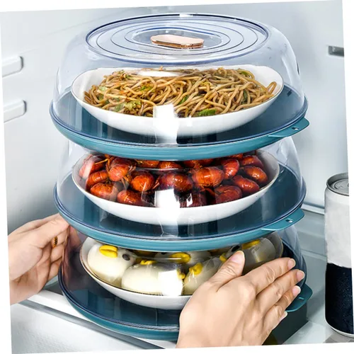 Vista 7 de TIDTALEO Cubierta de tapa de microondas para calentador de alimentos, cubierta de plástico para alimentos, cubierta de placa de alimentos, cubierta