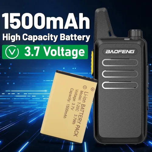 Vista 5 de BAOFENG T20 T20D - Batería original de iones de litio de 1500 mAh, 3.7 V, compatible con Walkie Talkies Retevis RT22 RT22S RT15 RT19 (paquete de 6)