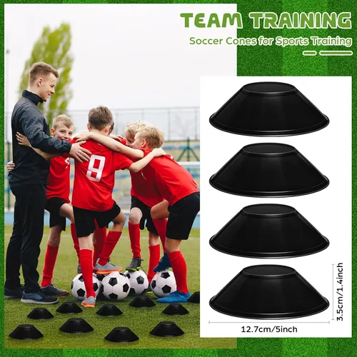 Vista 2 de 12 piezas mini conos de fútbol para deporte agilidad disco conos de fútbol entrenamiento para ejercicios de agilidad deportes fútbol fútbol