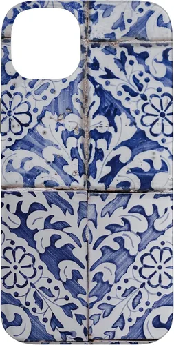 Vista 15 de Azulejos de patrón portugués - Funda azul y blanca floral para iPhone 17