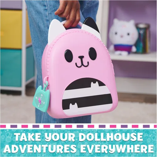 Vista 6 de Gabby's Dollhouse, Gabby Girl On-The-Go Juego de Viaje, Juguetes de Viaje de Juego de Simulación, Pasaporte de Juguete, Teléfono de Juguete y Dije