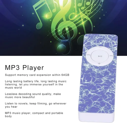 Vista 3 de Reproductor de MP3 portátil, reproductor MP3 de sonido sin pérdida de alta fidelidad para niños, tarjeta de memoria de hasta 64 GB, mini dispositivo