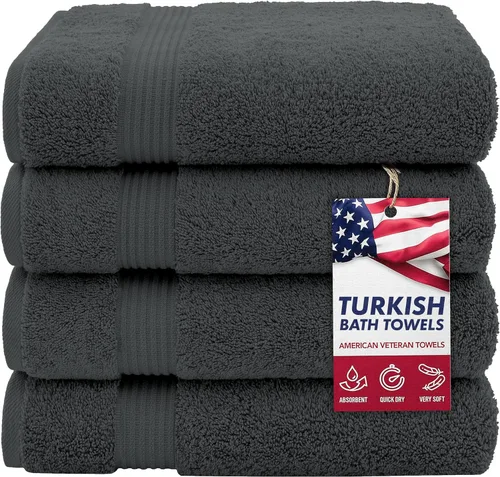 Vista 72 de Juego de toallas American Veteran Towel, de lujo, 6 piezas de algodón 100 % turco para máxima suavidad y absorción, para hotel y spa
