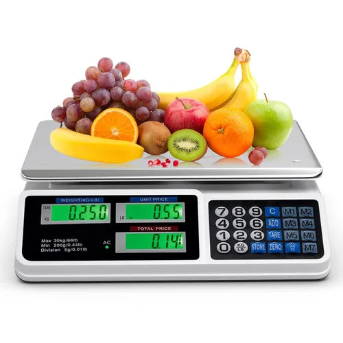 Vista 11 de Goplus Báscula de cálculo de precios de 88 lb/40 kg, báscula digital comercial de alimentos con función de conteo, plataforma de acero inoxidable