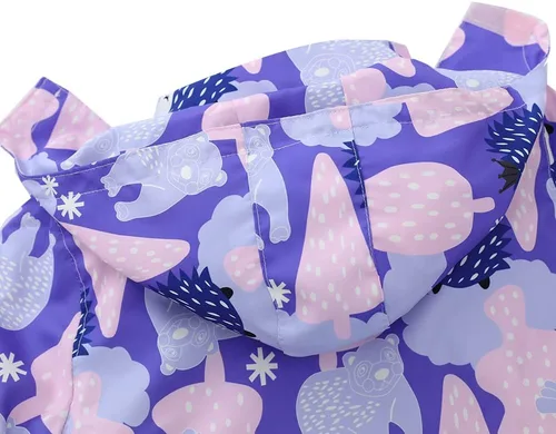 Vista 8 de Chaqueta para niñas 3 en 1 forro polar desmontable resistente al viento impermeable Lightweigt abrigo con capucha