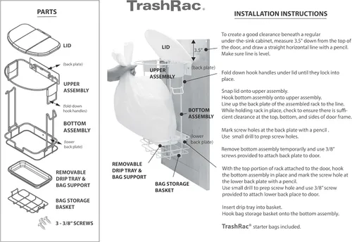 Vista 5 de 82215 Sistema de estantes para la basura de 5 galones de Sunbeam TrashRac