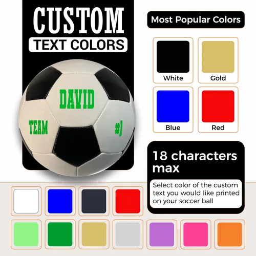 Vista 3 de Balón de fútbol personalizado con nombre o texto, tamaños 3, 4 o 5, regalos de fútbol personalizados de estilo clásico para hijo, hija, niño o niña