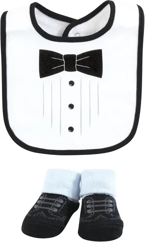 Vista 263 de Hudson Baby Conjunto de babero y calcetines unisex de algodón para bebé
