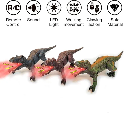 Vista 7 de Juguetes de dinosaurio a control remoto para niños de 3-5, 5-7, 8-12, 10-12, juguete electrónico RC T Rex Dino robot para niños, los mejores regalos