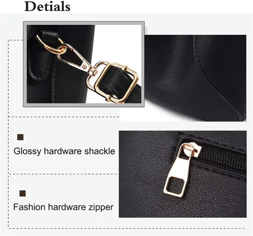 Vista 6 de Segater® Bolsos de mano superior para mujer, bolsos cruzados de cuero de la PU elegantes