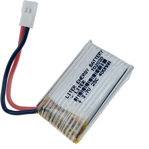 Vista 4 de 3.7V 400mAh 702030 Li Batería de litio para alta ampliación 25C Drone Batería para Syma X11 X11C WLToys V911S A120 Hubsan X4 H107L