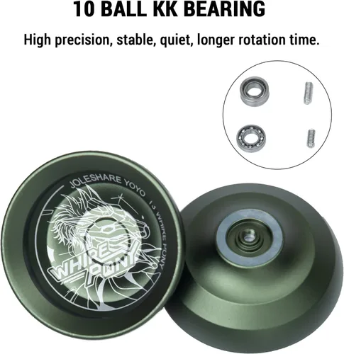 Vista 2 de LIXADA Yoyo Ball Aleación de aluminio con rodamientos sensibles y no respondentes+cuerda Yoyo+guante, juego de bolas de yoyo profesional portátil