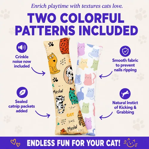 Vista 4 de Kitty Kick Stix Juego de 2 (11 pulgadas) – Juguete duradero para gatos – Pateador de hierba gatera para gatos y gatitos – Juguetes interactivos