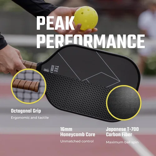 Vista 3 de Bison Paddles: Thermoformed Carbon Fiber Pickleball Paddle - Professional Grade Construction for Maximum Spin and Power Paddle Tuning Kit Included