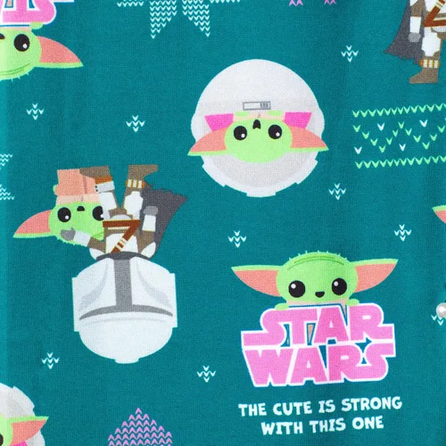 Vista 3 de STAR WARS Baby Yoda - Conjunto de ropa interior térmica para niñas, 2 piezas, camisa de capa base y leggings largos John para niñas