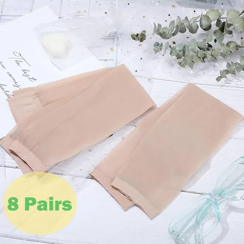 Vista 6 de Bonuci 8 pares de calcetines largos sin dedos hasta la rodilla con punta abierta para mujer