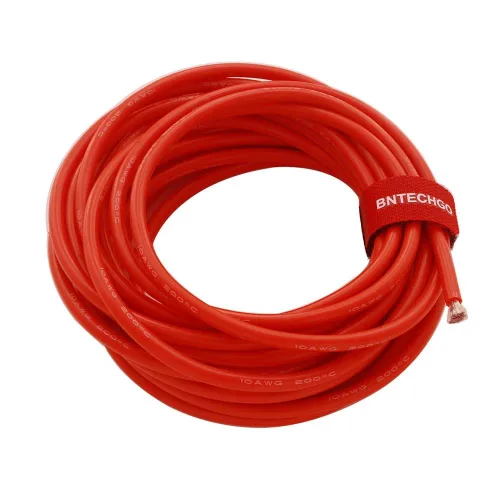 Vista 10 de BNTECHGO Cable de silicona paralelo flexible de calibre 10, 2 conductores, rojo y negro, alta resistencia, 200 grados C 600 V para cable