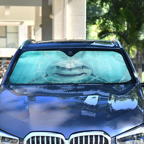 Vista 2 de Parasol para parabrisas de automóvil de tiburón para ventana delantera, accesorios interiores para automóvil SUV