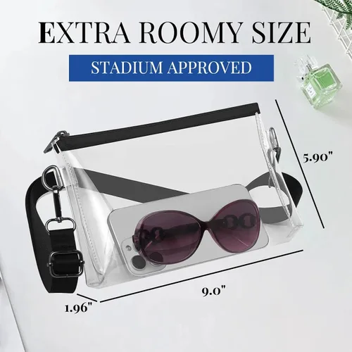 Vista 5 de Bolsas transparentes para estadio para mujer, bolso cruzado pequeño