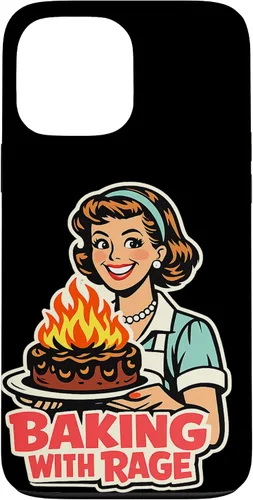Vista 24 de Baking with Rage Retro 1950s Housewife Pop Art Humor Case for iPhone 17