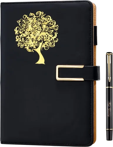 Vista 9 de Fanery sue Tree of Life - Diario de escritura recargable para mujeres y hombres, cuaderno de tapa dura de piel sintética, A5, rayado universitario