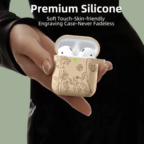 Vista 4 de Lerobo - Funda para AirPod de 2ª/1ª generación con llavero Té de leche