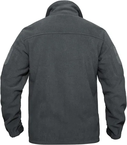 Vista 6 de TACVASEN Chaqueta de forro polar para hombre, chaqueta de invierno con cremallera completa, chaqueta táctica ligera, abrigos de senderismo al aire