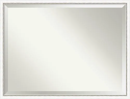 Vista 11 de Amanti Art - Espejo de baño blanco para sobre lavabo, espejo de tocador rectangular Morgan blanco azul de 22x18, marco de madera moderno pequeño, se