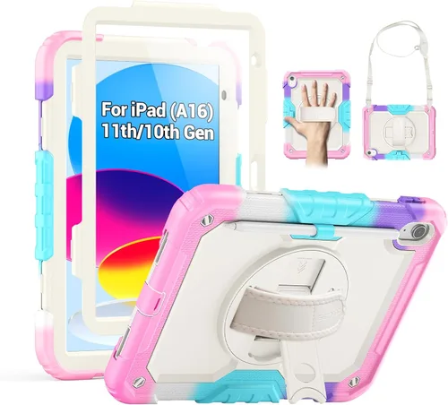 Vista 27 de SEYMAC Funda para iPad Air de 5ª/4ª generación de 10.9 pulgadas, Funda Protectora de Cuerpo Completo Resistente a Golpes con Protector de Pantalla