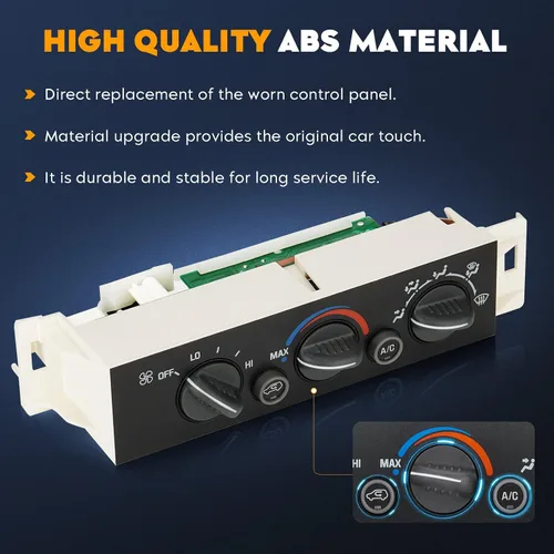 Vista 4 de Panel de control climático del módulo del climatizador A/C para 96-20 Chevy GMC C1500 C2500 C3500 K1500 K2500 K3500, sin interruptor