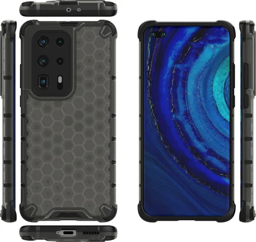 Vista 90 de Pzwoxukhov Funda compatible con Huawei Nova 3i, compatible con Huawei P Smart+ 2018 Honeycomb Anti-Drop Shock-Absorbing Case Negro
