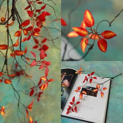 Vista 3 de 3 ramas de árbol de imitación para decoración de jarrones (rojo)