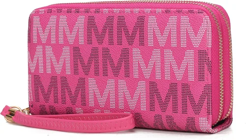 Vista 85 de MKF Collection Mia K - Cartera de pulsera para mujer, pequeña cartera de cuero vegano para tarjetas de crédito con cremallera y bolsillo