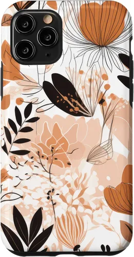 Vista 13 de Funda para iPhone 12 mini con diseño de flores silvestres neutras y estéticas, color crema