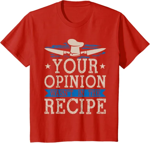Vista 3 de Cooking Your Opinion Wasnot In The Recipe Chef Cook Baker - Camiseta, Negro, S