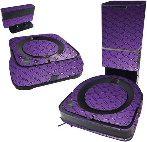 Vista 8 de MightySkins Skin compatible con iRobot Roomba s9+ Vacuum & Braava Jet m6 Bundle – Placa de diamante negro y cubierta de vinilo única, fácil